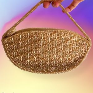 Beautiful Vintage Gold Beaded Purse